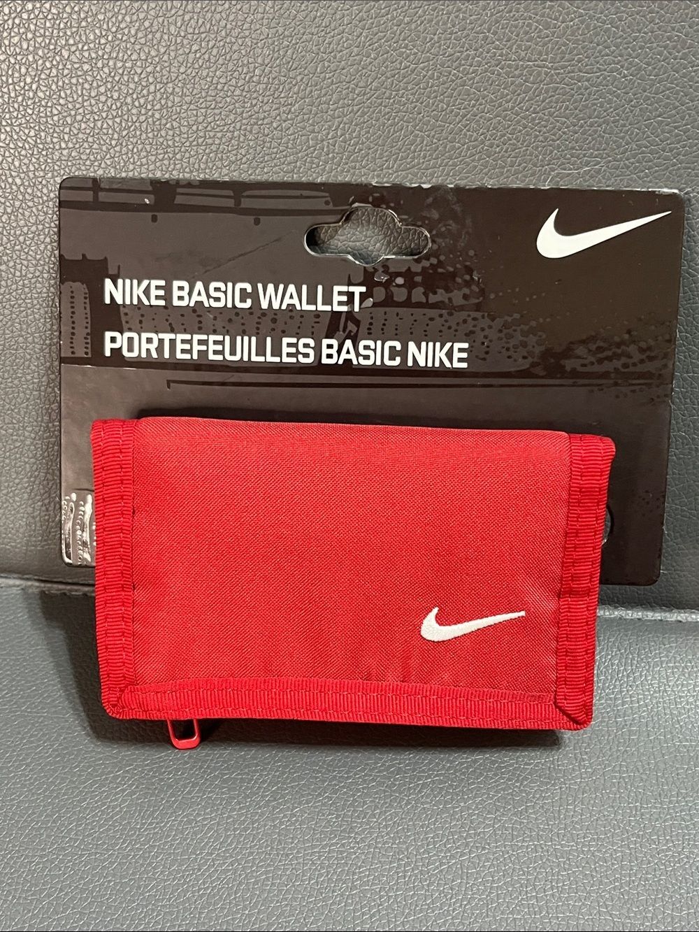 Nike Tri-Fold Wallet Red with White Swoosh